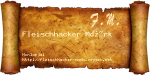 Fleischhacker Márk névjegykártya